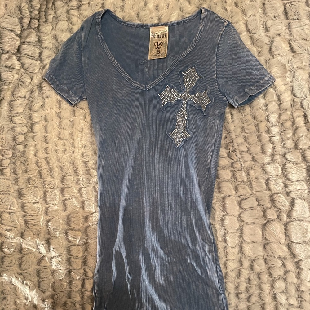 Small blue cross shirt
